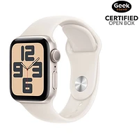 Open Box - Apple Watch SE (GPS) 40mm Starlight Aluminum Case with Starlight Sport Band - Medium/Large