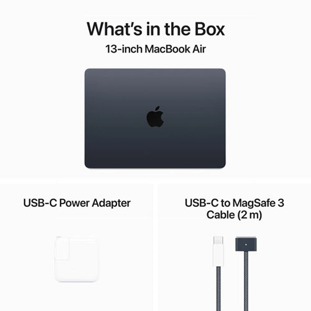 MacBook Air de 13,6 po avec Touch ID d'Apple (2022) - Minuit (M2 d'Apple/RAM 16 Go/SSD 256 Go) - Anglais