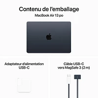 MacBook Air de 13,6 po avec Touch ID d'Apple (2022) - Minuit (M2 d'Apple/RAM 16 Go/SSD 256 Go) - Anglais