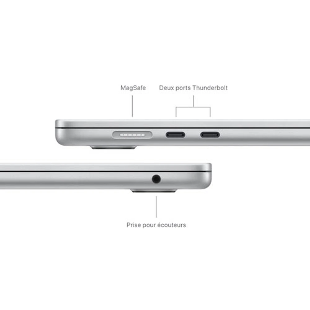 MacBook Air de 15,3 po avec Touch ID d'Apple (automne 2024) - Argenté (M3 d'Apple/RAM 24 Go/SSD 512 Go) - Français