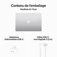 MacBook Air de 15,3 po avec Touch ID d'Apple (automne 2024) - Argenté (M3 d'Apple/RAM 24 Go/SSD 512 Go) - Français