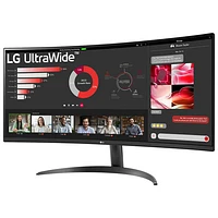 Moniteur de jeu incurvé DEL AV WQHD 1440p FreeSync GTG 5 ms 100Hz 34 po UltraWide LG (34WR50QK-B) - Noir