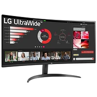 Moniteur de jeu incurvé DEL AV WQHD 1440p FreeSync GTG 5 ms 100Hz 34 po UltraWide LG (34WR50QK-B) - Noir