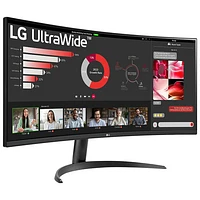 Moniteur de jeu incurvé DEL AV WQHD 1440p FreeSync GTG 5 ms 100Hz 34 po UltraWide LG (34WR50QK-B) - Noir
