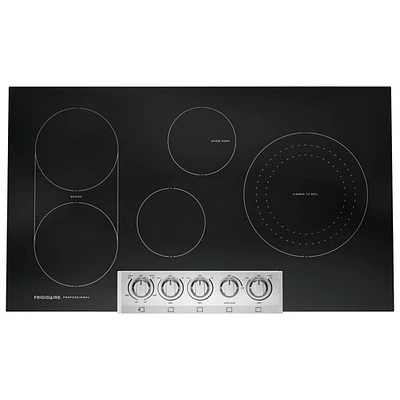 Surface de cuisson électrique de 36 po à 5 éléments Professional de Frigidaire (PCCE3680AF) - Acier inoxydable noir résistant aux taches