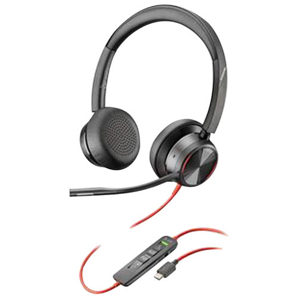 HP Poly Blackwire 8225 On-Ear Noise Cancelling Headset - Black