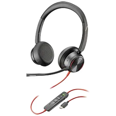 Casque d'écoute avec fil à suppression du bruit Blackwire 8200 de HP - Noir