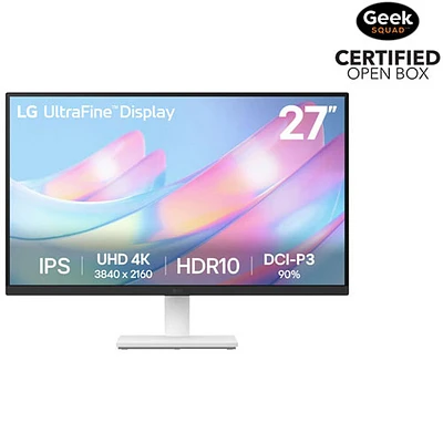 Open Box - LG UltraFine Monitor 27" 4K UHD 60Hz 5 ms IPS Monitor (27US500-W) - White