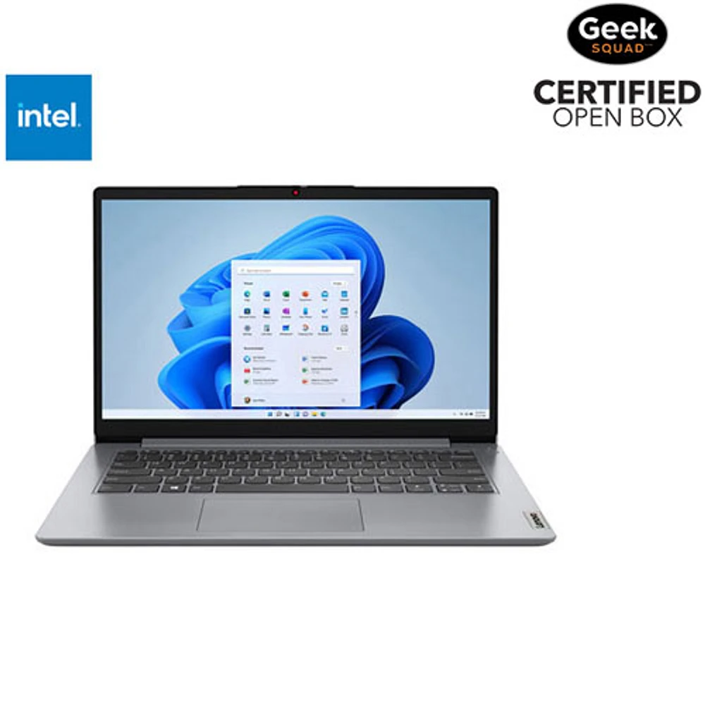 Boîte ouverte - Portable de 14 po IdeaPad 1i de Lenovo - Gris nuage (Celeron N4500 d'Intel/RAM 4 Go/SSD 128 Go/Windows 11)