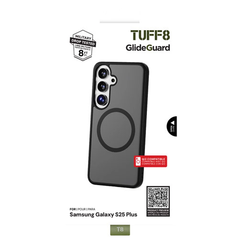 TUFF8 GlideGuard Rugged Case with MagSafe for Galaxy S25+ (Plus) - Smoke Black