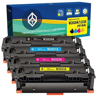 TToner Black/Colour Toner Cartridge Compatible with HP (TT-414A) - 4 Pack