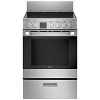 Boîte ouverte - Cuisinière électrique à convection à surface lisse 2,9 pi³ 24 po de Haier (QCAS740RMSS) - Parfait état