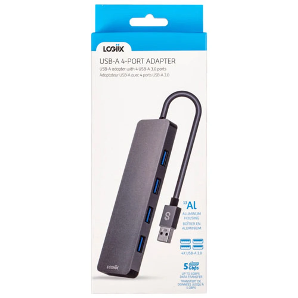 Concentrateur USB 3.0 à 4 ports de LOGiiX (LGX-13699) - Gris graphite