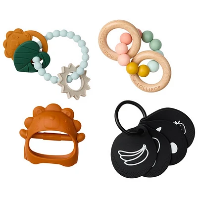 Ensemble avec jouet de dentition apaisant en forme de lion de Loulou Lollipop (PL012)
