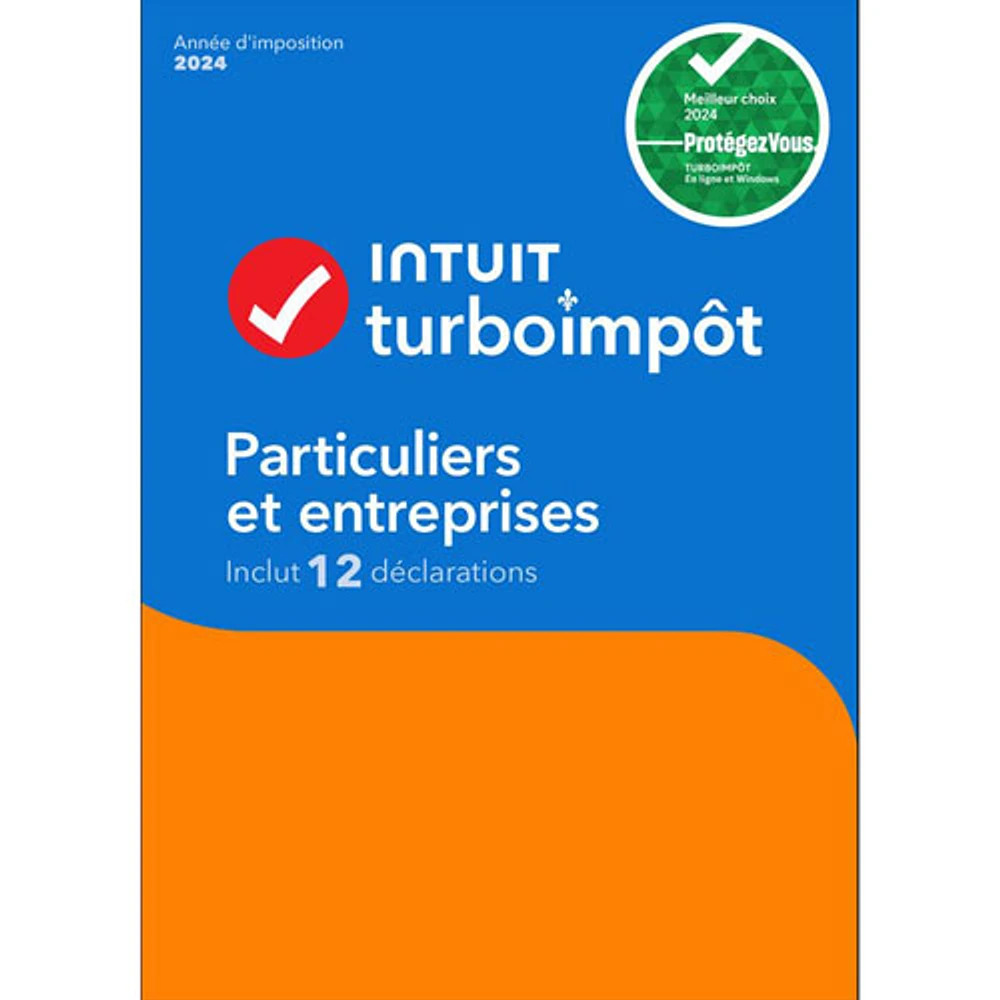 TurboImpôt Particuliers et entreprises 2024 (PC) - 3 User - 12 Returns - French - Digital Download