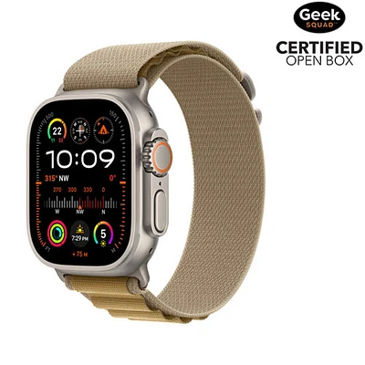 Open Box - Apple Watch Ultra 2 (GPS + Cellular) 49mm Natural Titanium Case with Tan Alpine Loop