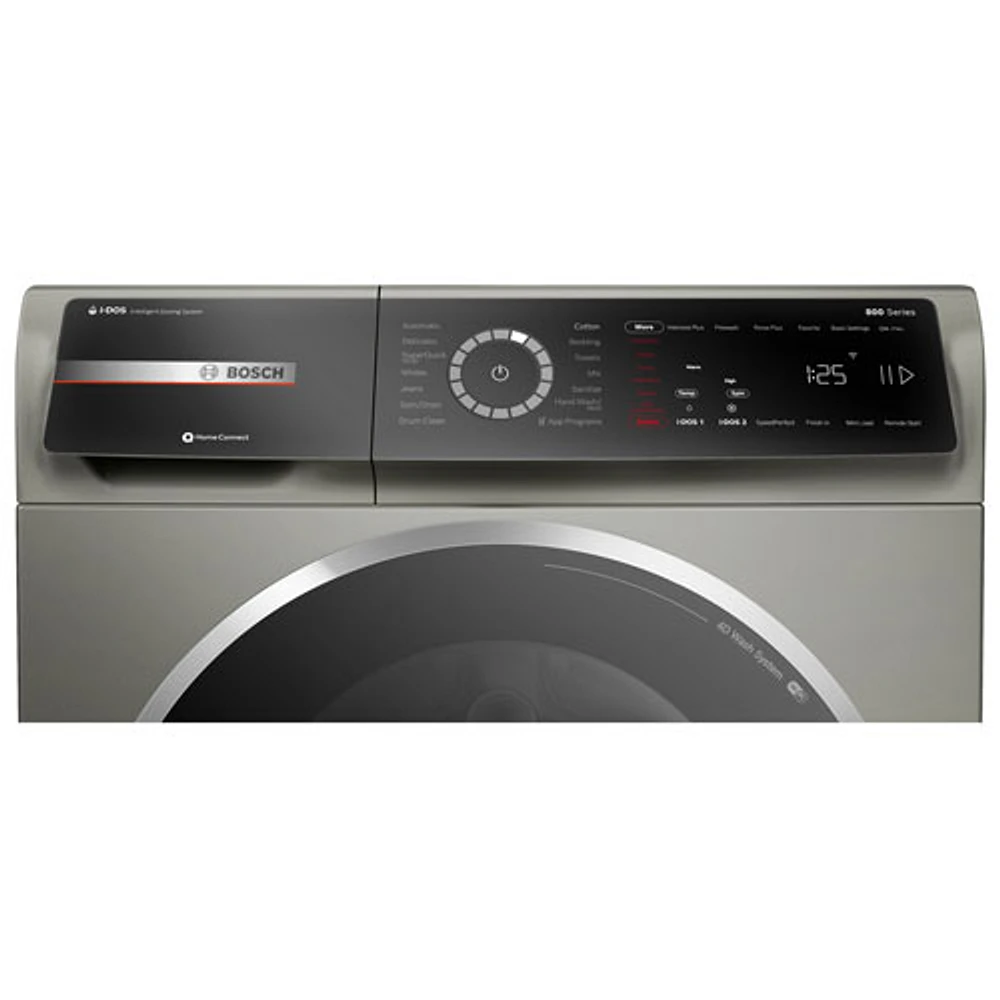 Laveuse à chargement frontal compacte haute efficacité de 2,4 pi³ série 800 de Bosch (WGB246AXUC) - Acier perlé
