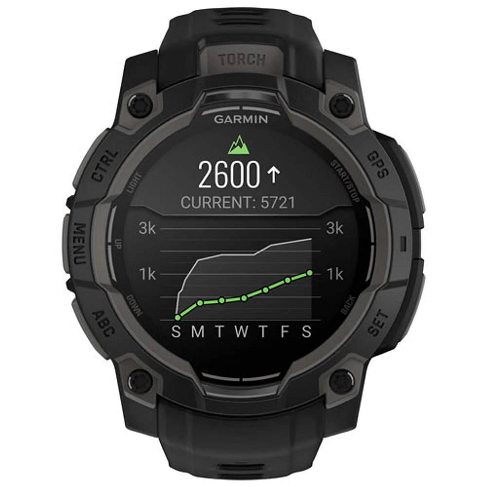 Montre intelligente multisport Bluetooth de 45 mm Instinct 3 AMOLED de Garmin - Noir