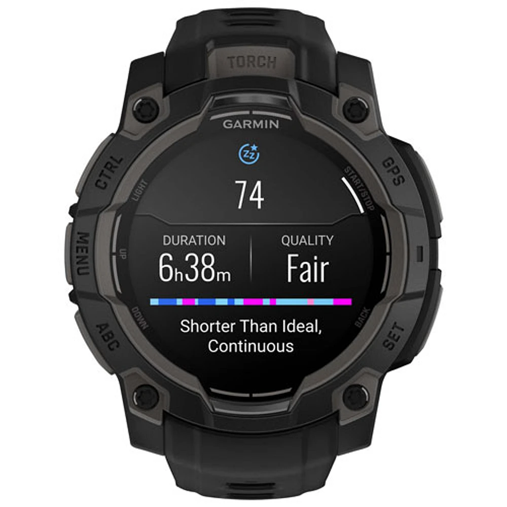 Montre intelligente multisport Bluetooth de 45 mm Instinct 3 AMOLED de Garmin - Noir