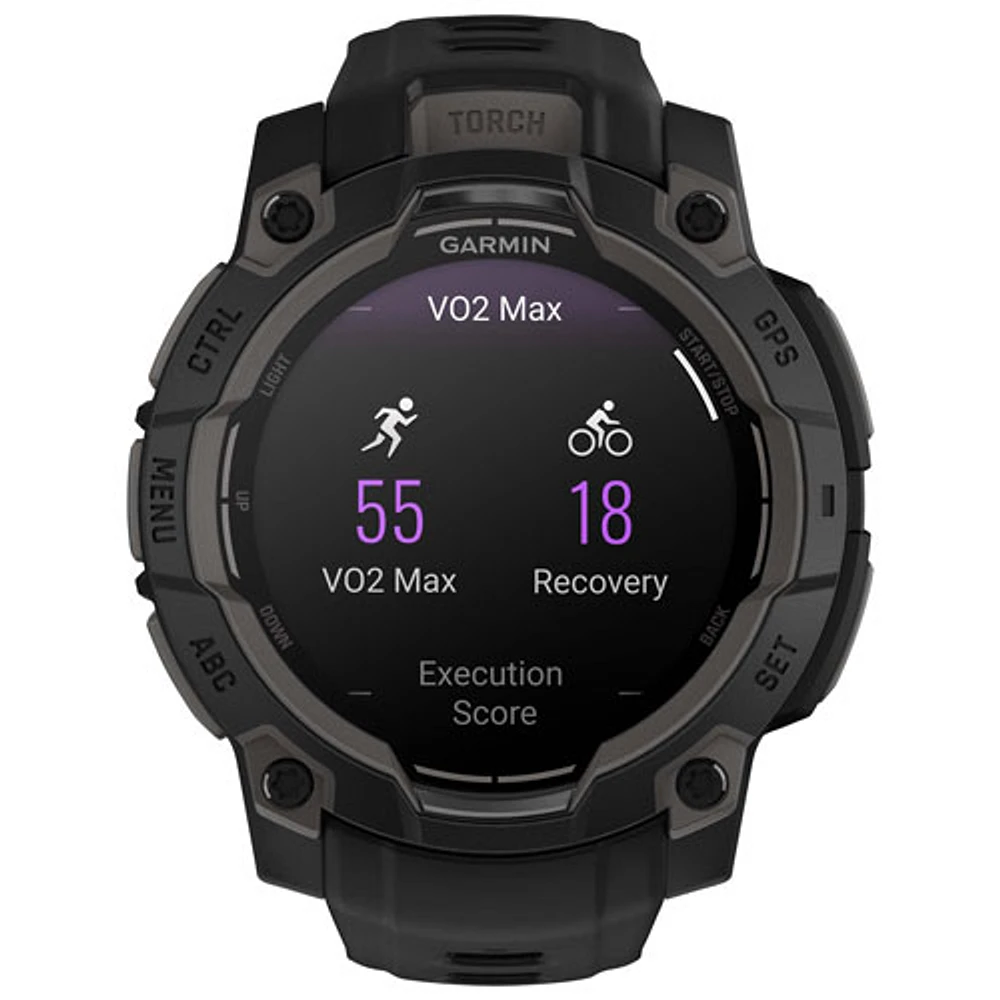 Montre intelligente multisport Bluetooth de 45 mm Instinct 3 AMOLED de Garmin - Noir