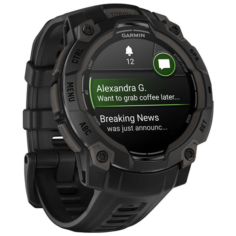 Montre intelligente multisport Bluetooth de 45 mm Instinct 3 AMOLED de Garmin - Noir