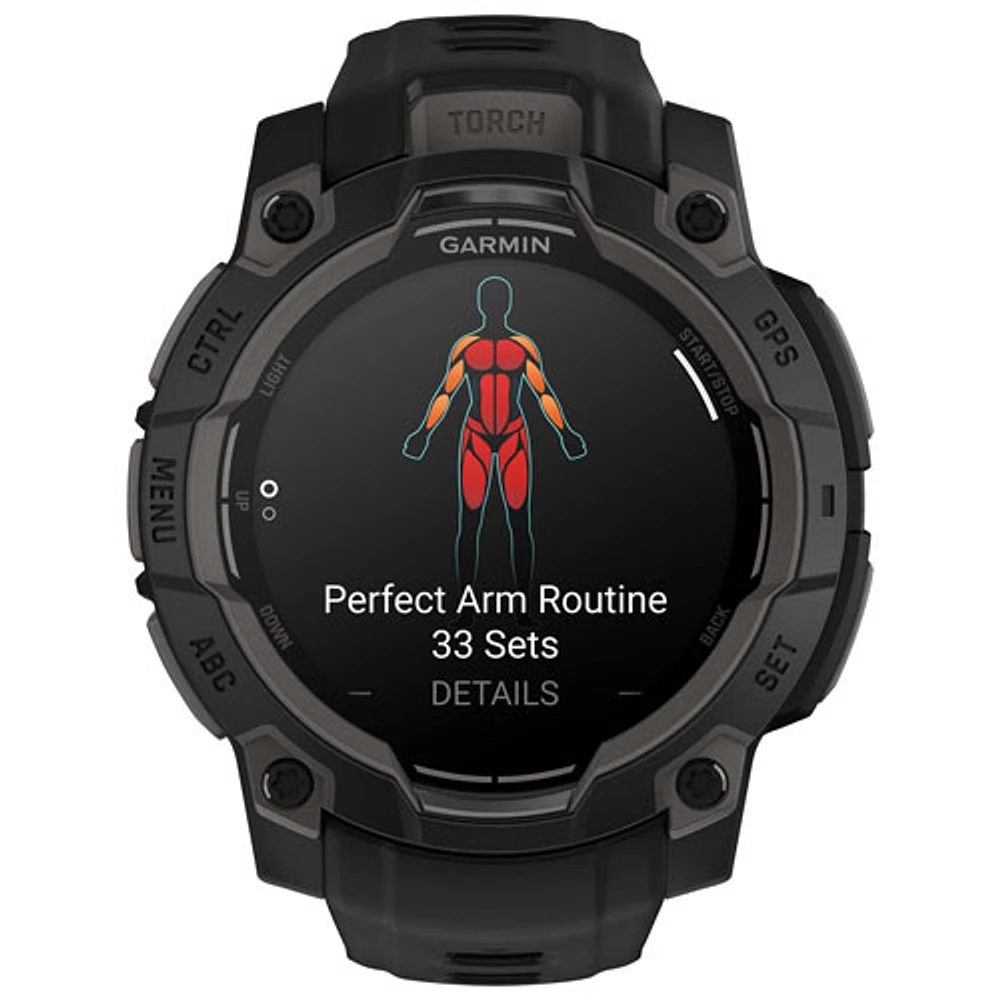 Montre intelligente multisport Bluetooth de 45 mm Instinct 3 AMOLED de Garmin - Noir
