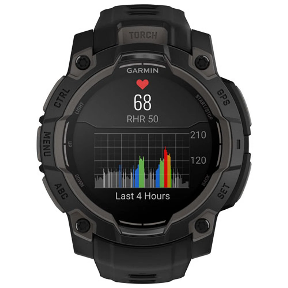 Montre intelligente multisport Bluetooth de 45 mm Instinct 3 AMOLED de Garmin - Noir