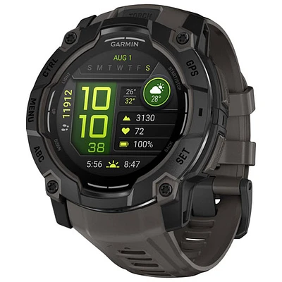 Garmin Instinct 3 AMOLED 50mm Bluetooth Multisport Smartwatch - Black/Charcoal