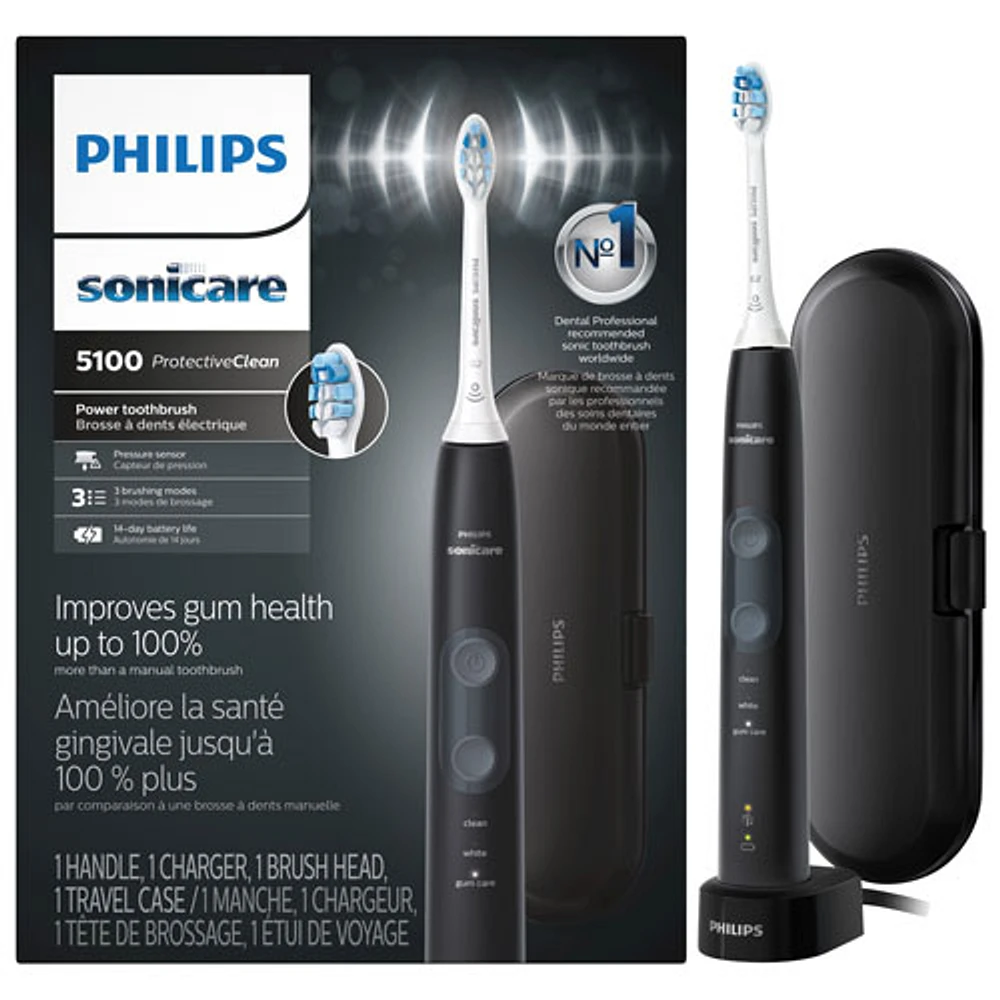 Brosse à dents électrique Sonicare 5100 de Philips (HX6850/60) - Noir