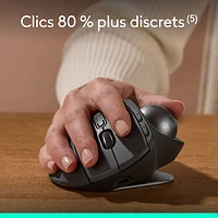Logitech MX Ergo S Plus Advanced Ergonomic 2048 DPI Wireless Trackball Mouse - Graphite