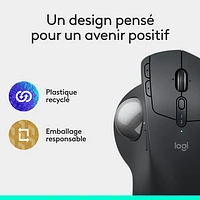 Logitech MX Ergo S Plus Advanced Ergonomic 2048 DPI Wireless Trackball Mouse - Graphite