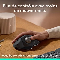 Logitech MX Ergo S Plus Advanced Ergonomic 2048 DPI Wireless Trackball Mouse - Graphite