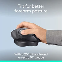 Logitech MX Ergo S Plus Advanced Ergonomic 2048 DPI Wireless Trackball Mouse - Graphite