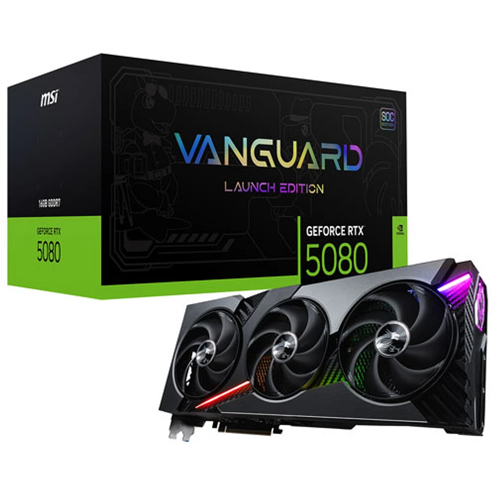 Carte graphique GeForce RTX 5080 Vanguard SOC Launch Edition 16 Go GDDR7 de MSI
