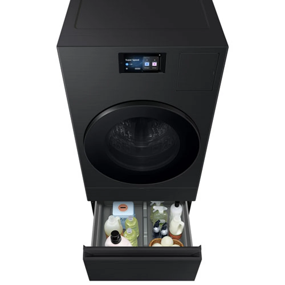 Duo laveuse-sécheuse électrique de 6,1 pi³ de Samsung (WD90F53AVBAC) - Noir brossé