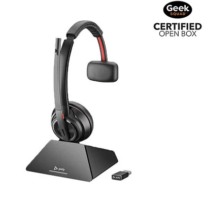 Boîte ouverte - Casque 100 % sans fil Bluetooth à suppression du bruit Poly Savi 8210 de HP - Noir (77T31AA#ABA)