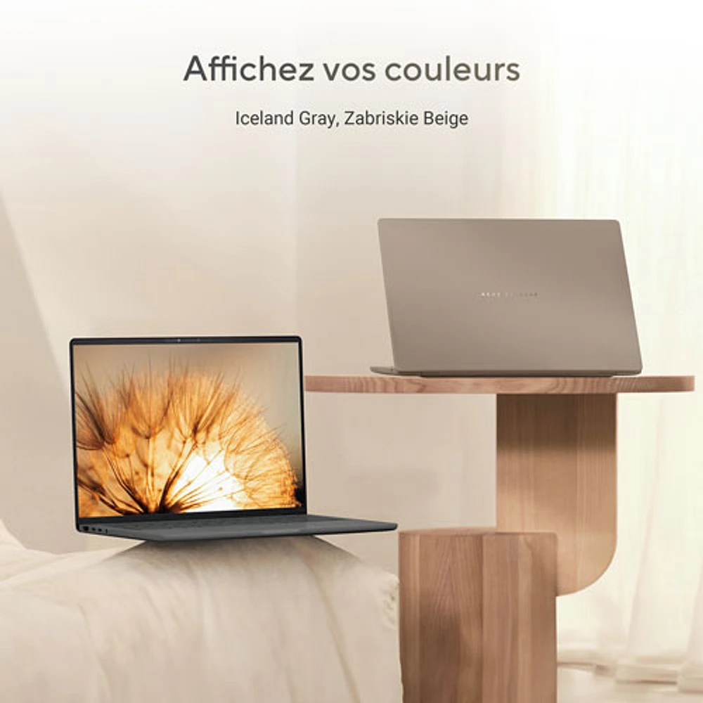 Portable Zenbook A14 14 po Copilot+ d'ASUS - Gris Islande (Snapdragon X/RAM 16 Go/SSD 1 To/Win 11)