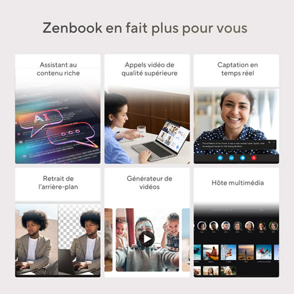 Portable Zenbook A14 14 po Copilot+ d'ASUS - Gris Islande (Snapdragon X/RAM 16 Go/SSD 1 To/Win 11)