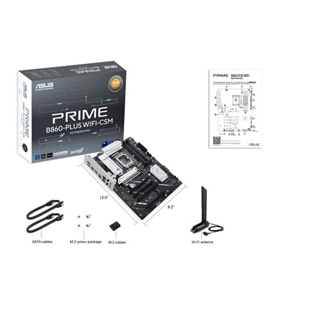 Carte mère Prime B860-Plus Wi-Fi 6E ATX LGA 1851 DDR5 d'ASUS pour processeurs Core Ultra d'Intel (série 2)