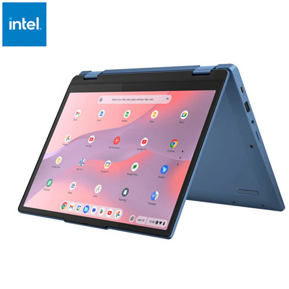 Chromebook à écran tactile de 12,2 po IdeaPad Flex 3i de Lenovo - Bleu abyssal (N100 d'Intel/eMMC 128 Go/RAM 8 Go/ChromeOS)