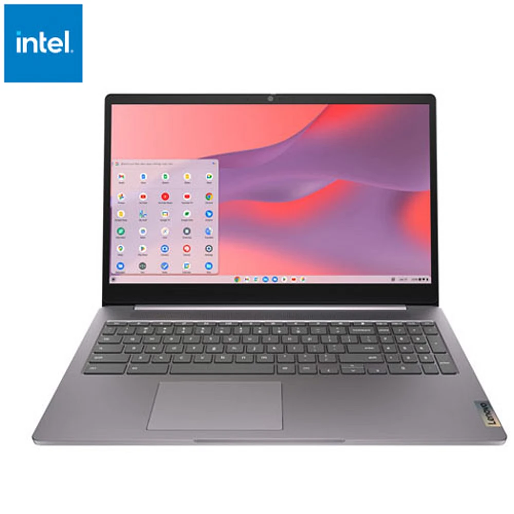 Chromebook IdeaPad 3i de 15,6 po de Lenovo - Gris arctique (Celeron N4500 d'Intel/eMMC 64 Go/RAM 4 Go/ChromeOS)