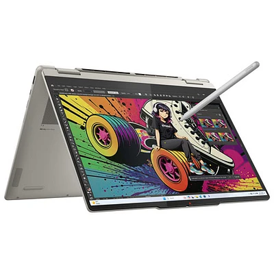 Portable 2-en-1 à écran tactile de 14 po Yoga 7 de Lenovo - Coquillage (Ryzen AI 5 340 d'AMD/SSD 512 Go/RAM 16 Go/Win 11)