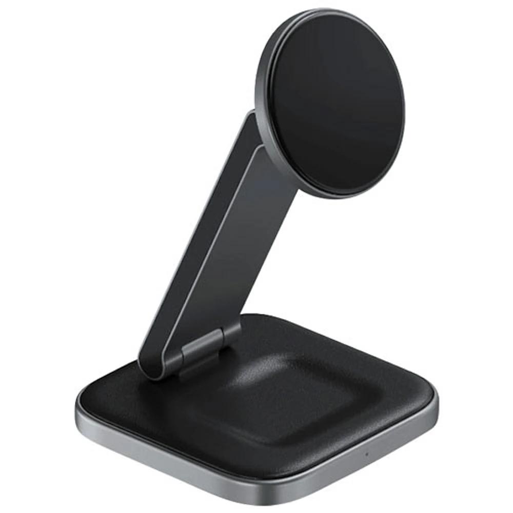 Satechi 2-in-1 Foldable 15W Qi2 Wireless Charging Stand - Space Grey