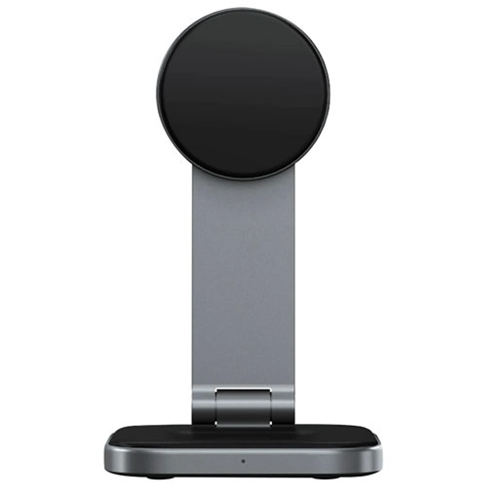Satechi 2-in-1 Foldable 15W Qi2 Wireless Charging Stand - Space Grey