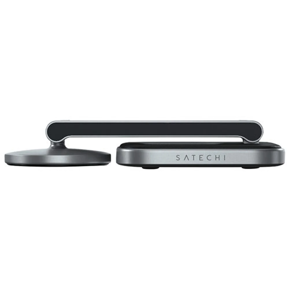 Satechi 2-in-1 Foldable 15W Qi2 Wireless Charging Stand - Space Grey