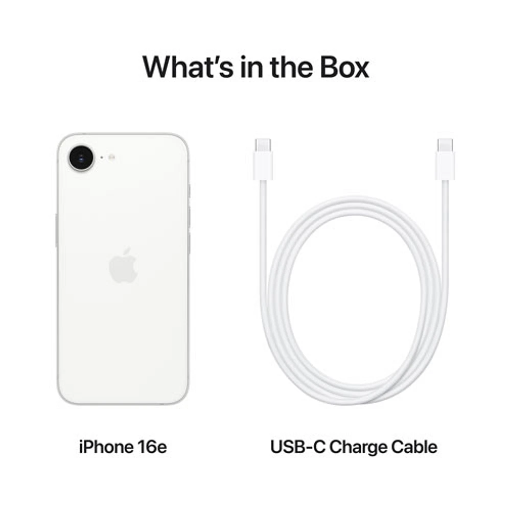iPhone 16e de 256 Go d'Apple avec Virgin Plus - Blanc - Financement mensuel