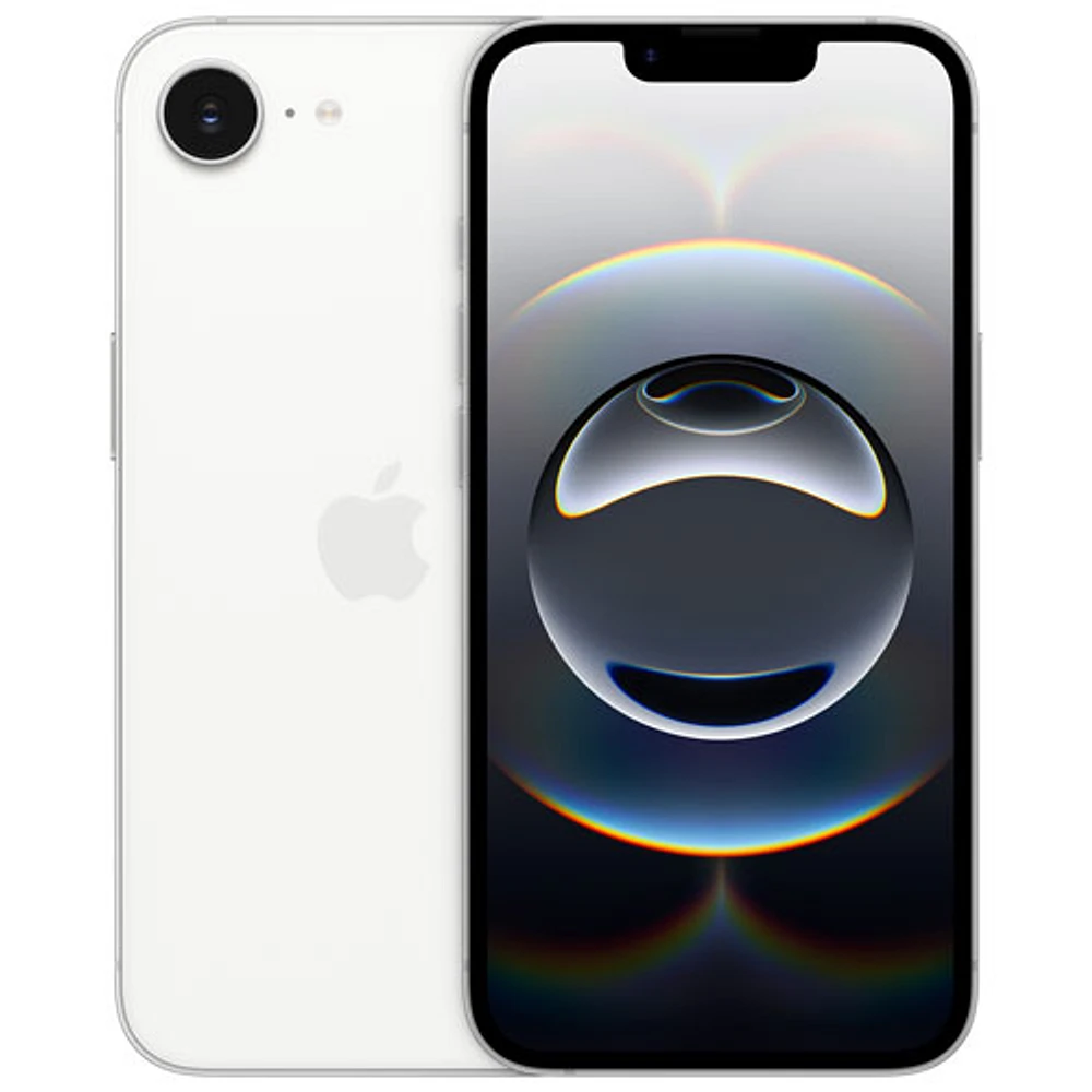 Fido Apple iPhone 16e 128GB - White - Monthly Financing