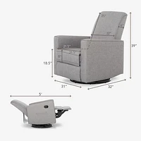 Evolur Raleigh 360-degree Swivel Glider - Light Grey