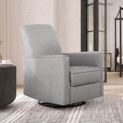 Fauteuil coulissant électrique pivotant à 275 degrés Harlow de Evolur - Gris pâle