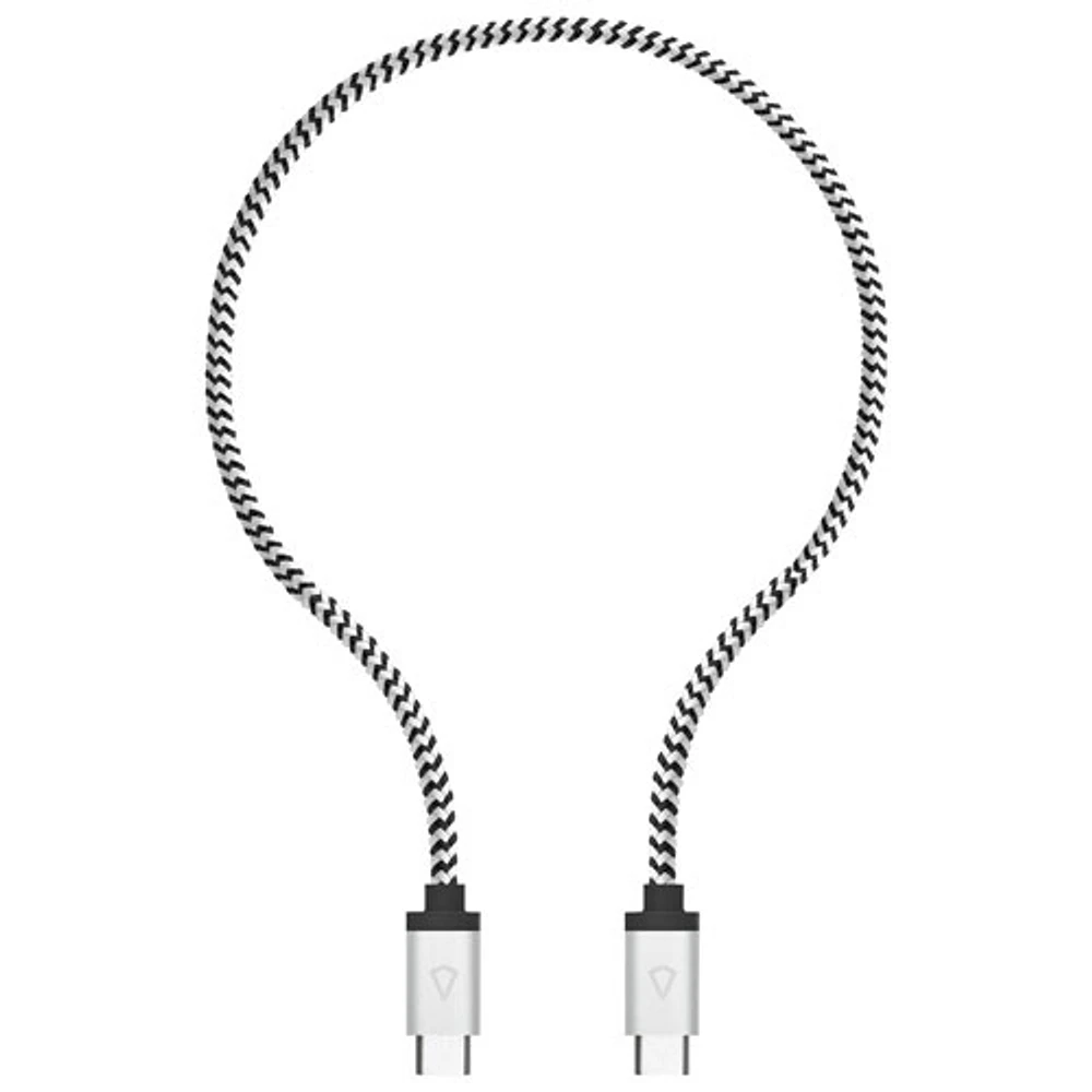 LBT 0.3m (1 ft.) Braided USB-C to USB-C Cable (LBTBW0103) - Black/White